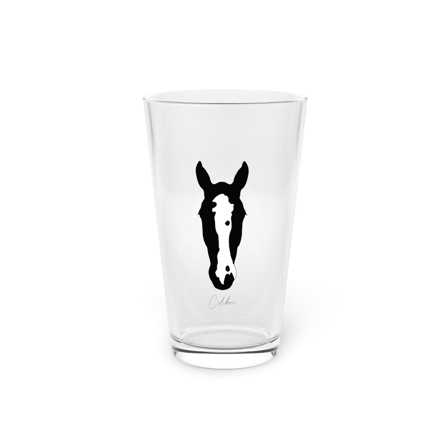 Custom Equestrian Silhouette Portrait Pint Glass