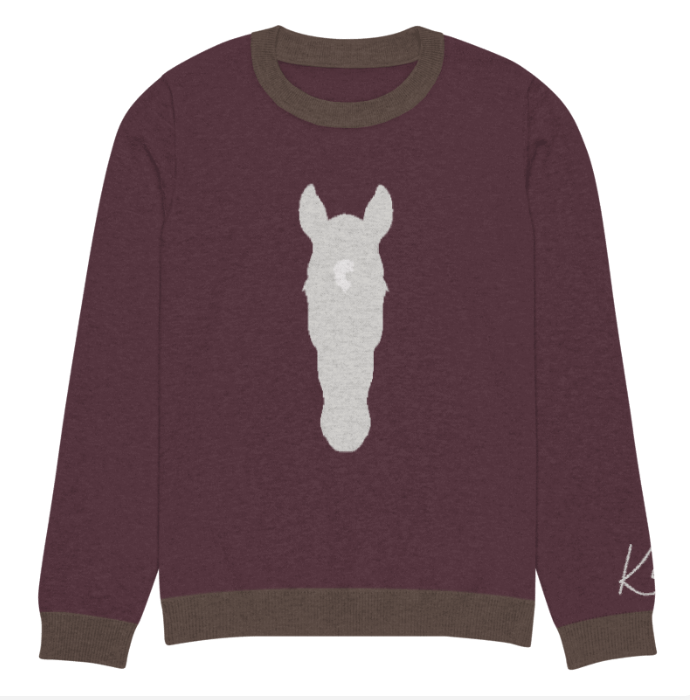 Custom Silhouette Knitted Crew Neck Sweater Kids Youth Adults
