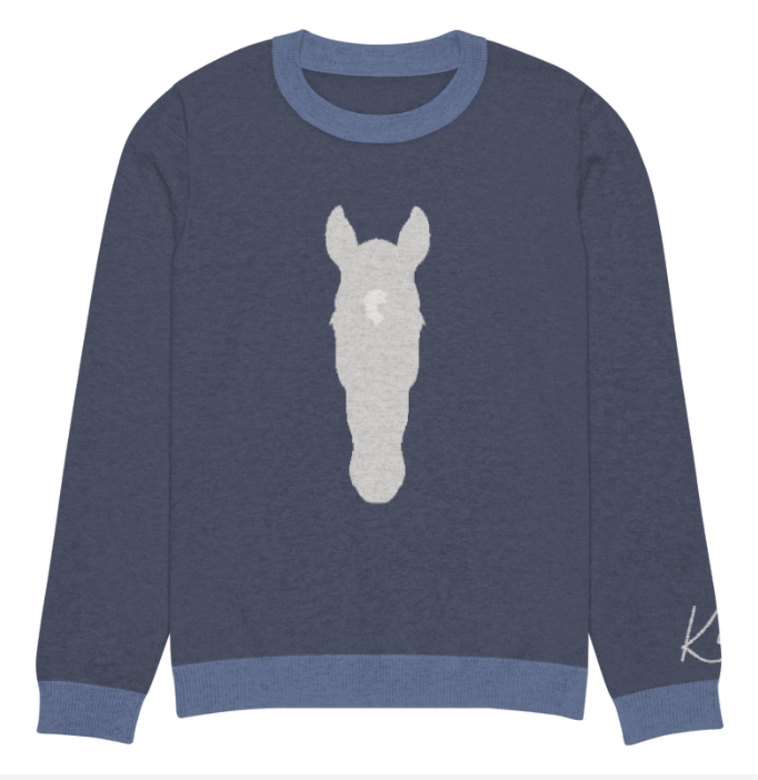 Custom Silhouette Knitted Crew Neck Sweater Kids Youth Adults