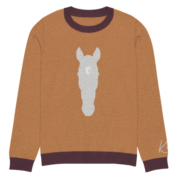 Custom Silhouette Knitted Crew Neck Sweater Kids Youth Adults