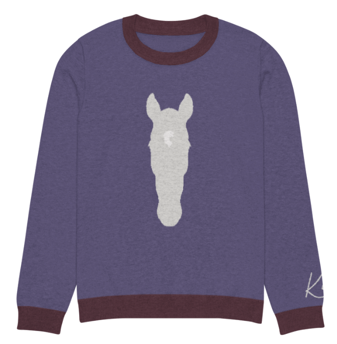 Custom Silhouette Knitted Crew Neck Sweater Kids Youth Adults