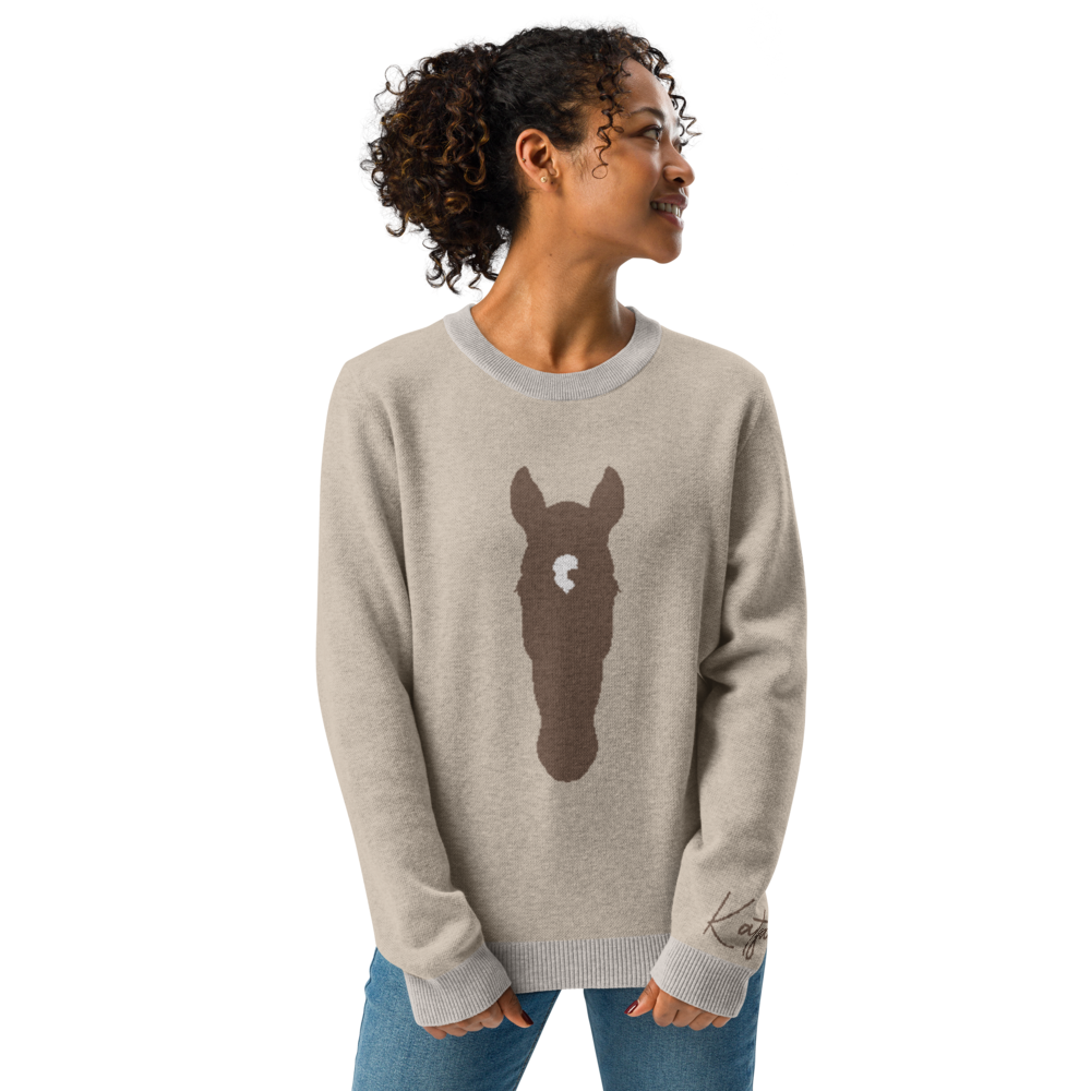 Custom Silhouette Knitted Crew Neck Sweater Kids Youth Adults