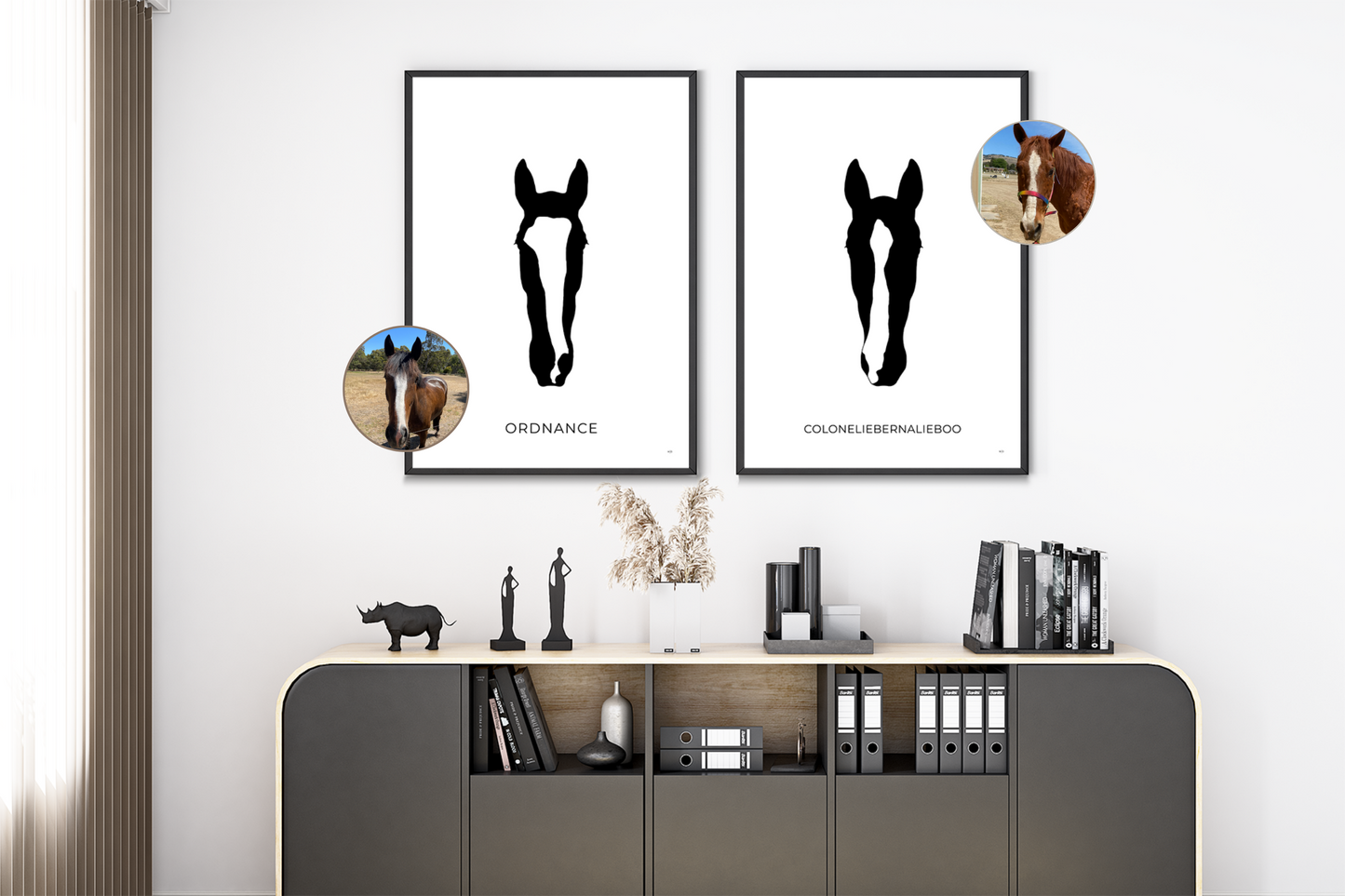 Custom Horse Silhouette Digital Download B&W A2