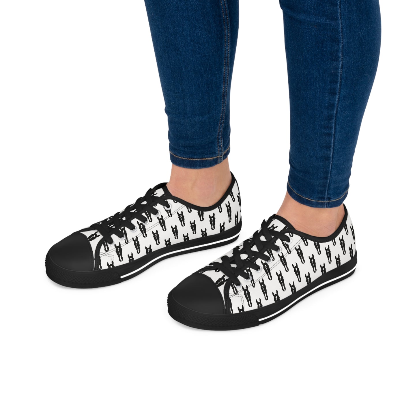 Custom Horse Silhouette Pattern Low Top Sneakers
