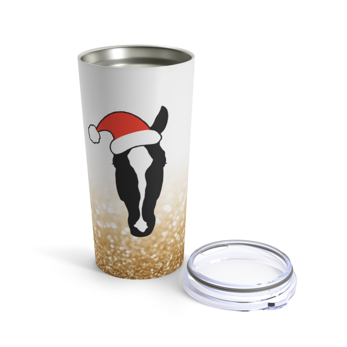 Custom Horse Portrait Christmas Vacuum Tumbler