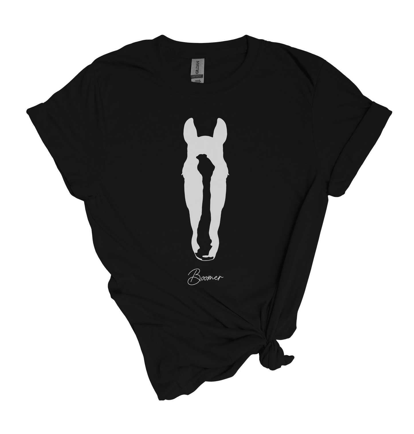 Black Tee with Handwriting Font