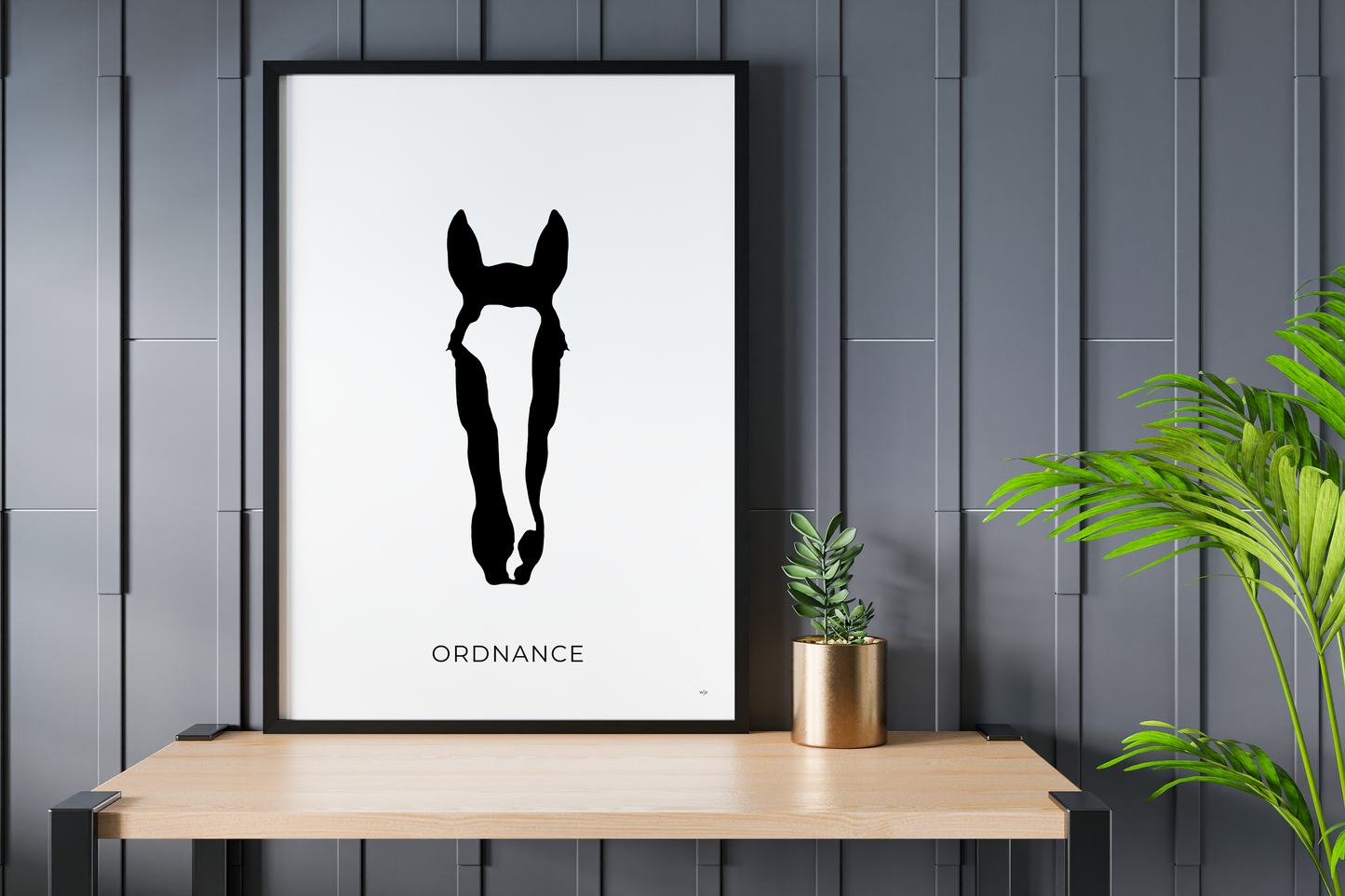 Custom Horse Silhouette Digital Download B&W A2