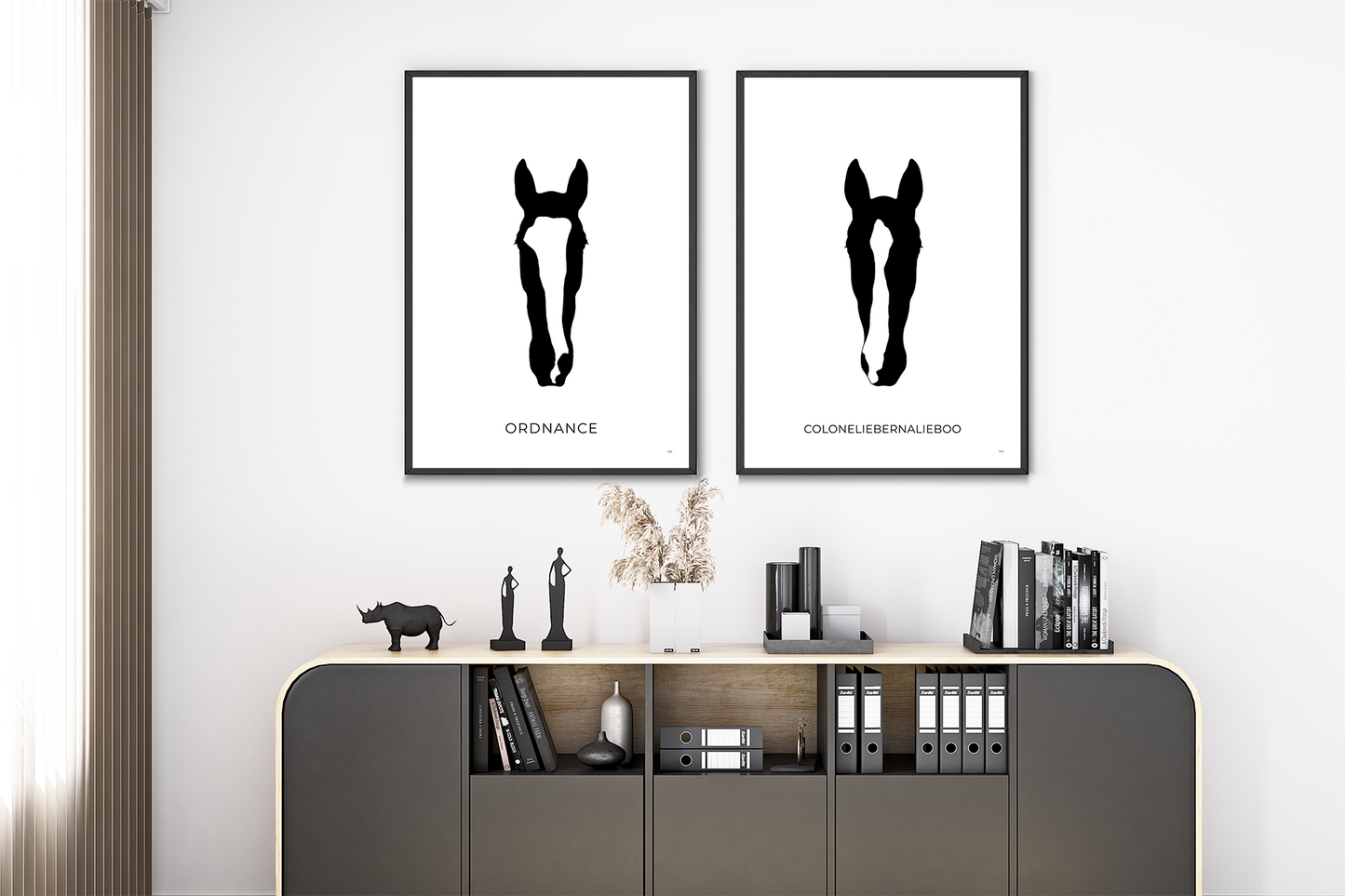 Custom Horse Silhouette Digital Download B&W A2