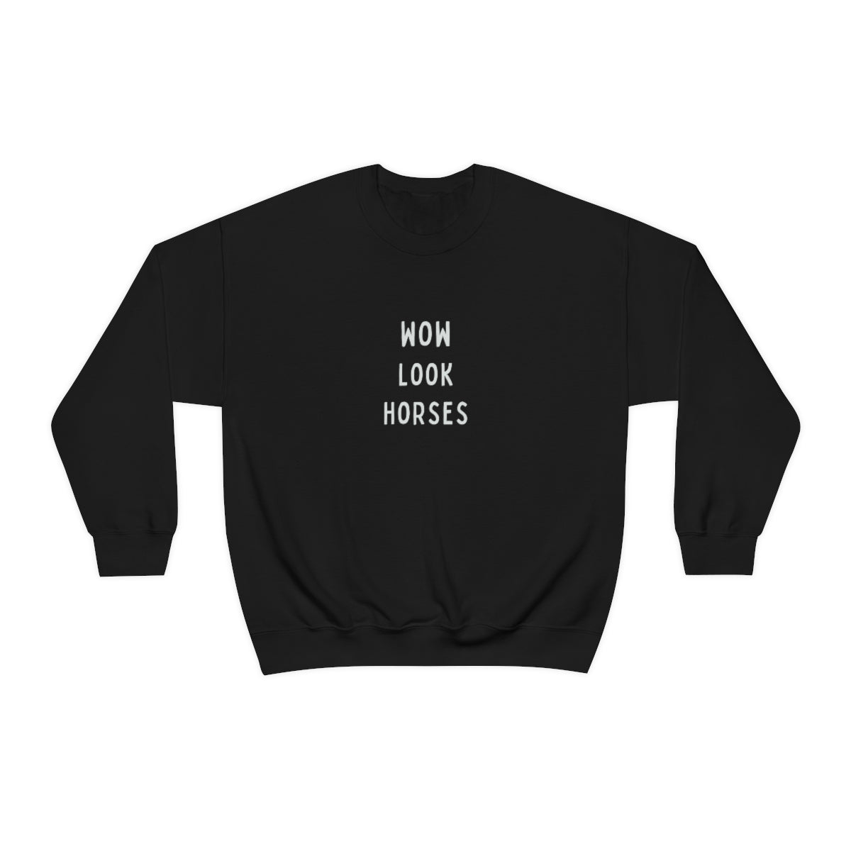 Wow Look Horses Crew Sweatshirt