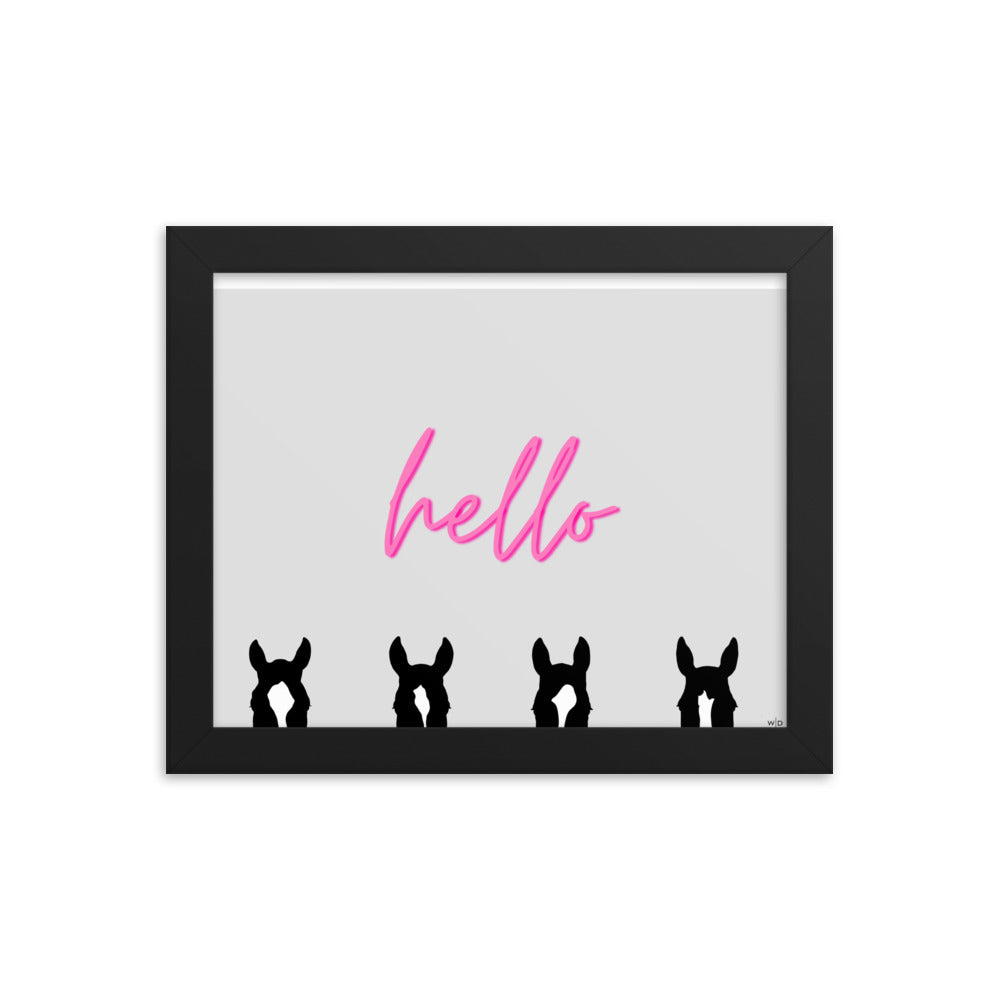 Framed Hello Poster Print