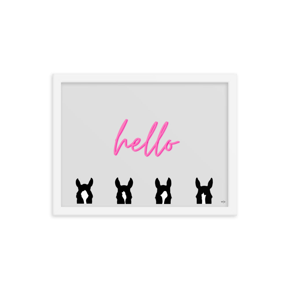Framed Hello Poster Print