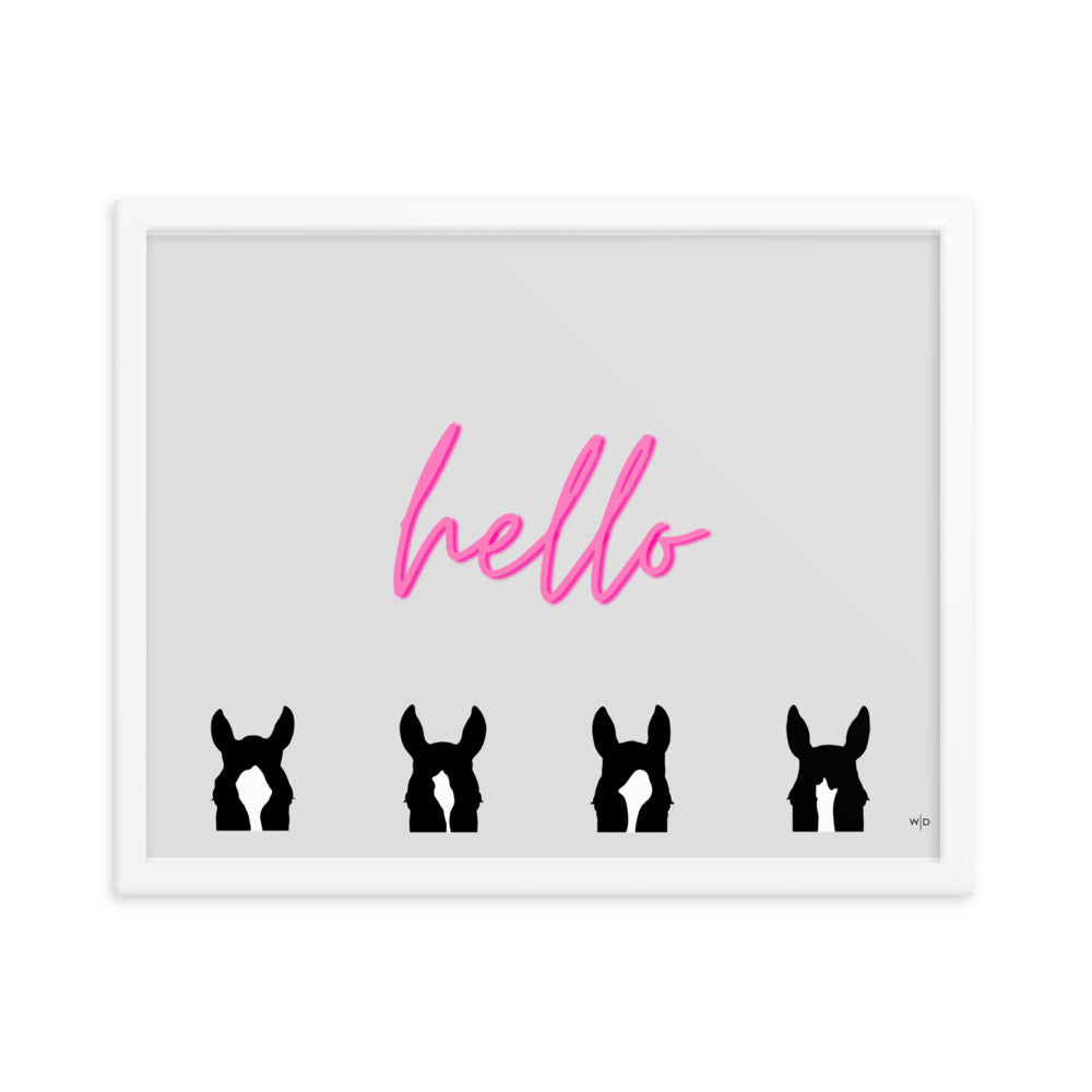 Framed Hello Poster Print