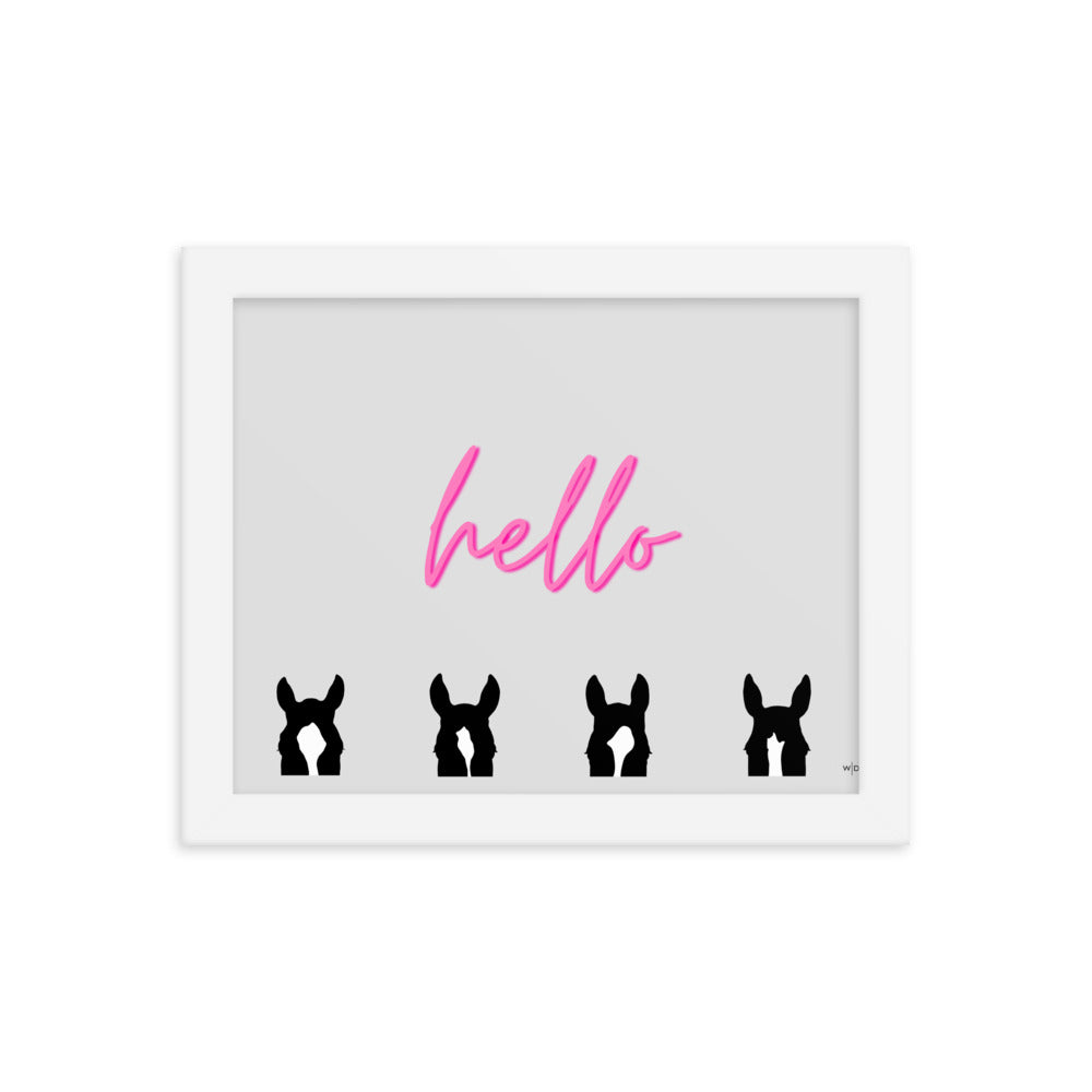 Framed Hello Poster Print