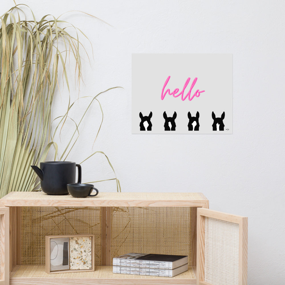 "Hello" Peekaboo Paper Print