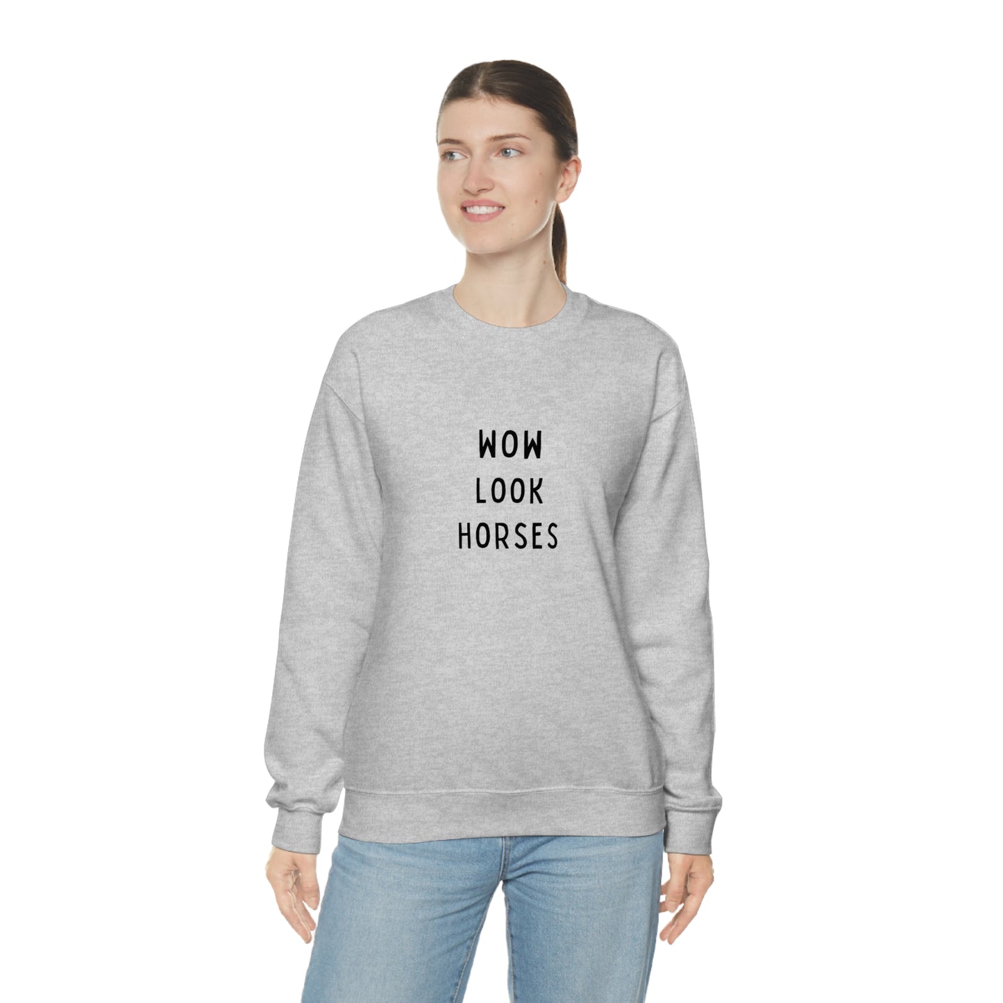 Wow Look Horses Crew Sweatshirt