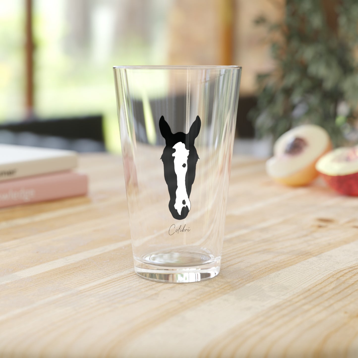 Custom Equestrian Silhouette Portrait Pint Glass