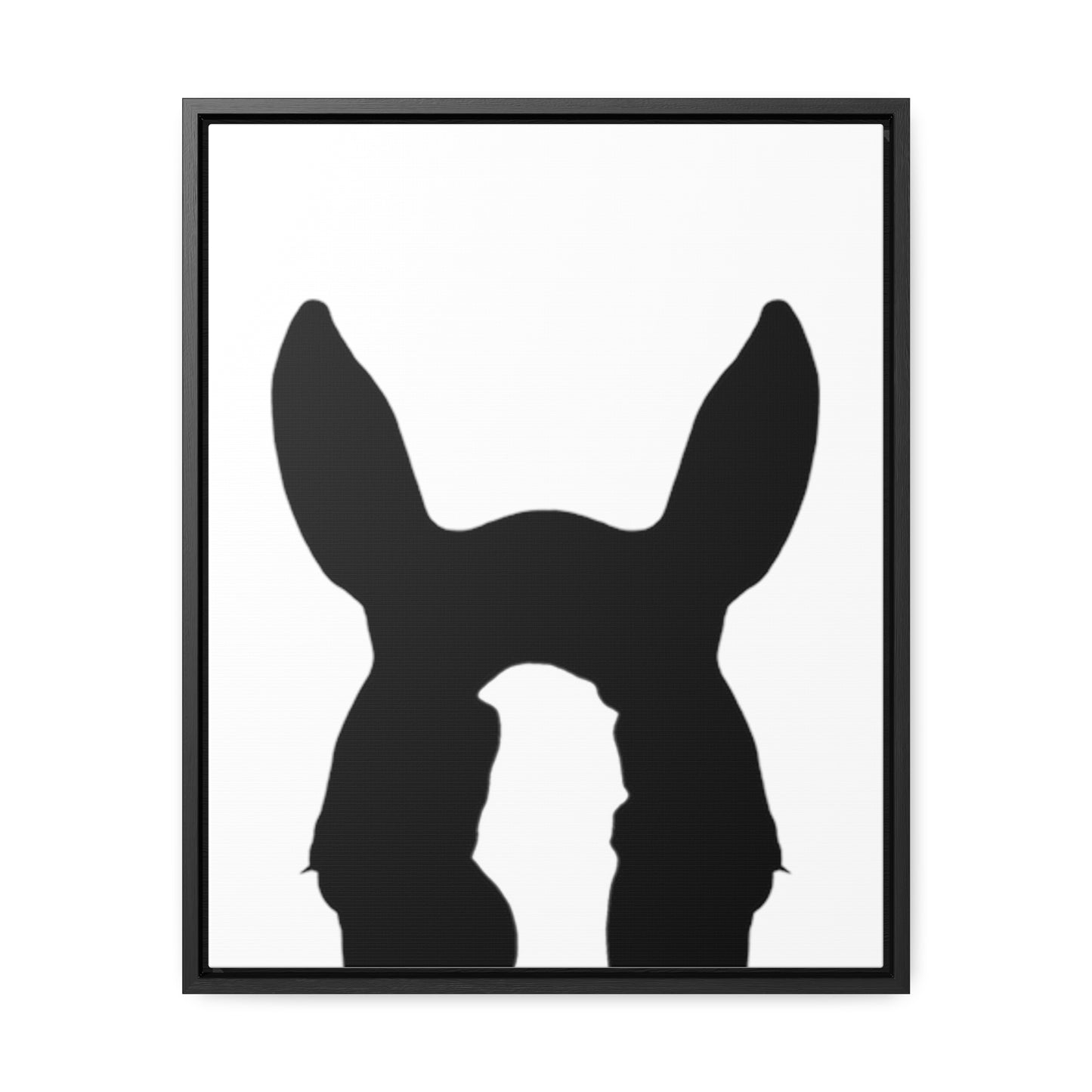 Custom Silhouette Peekaboo Portrait Framed Canvas