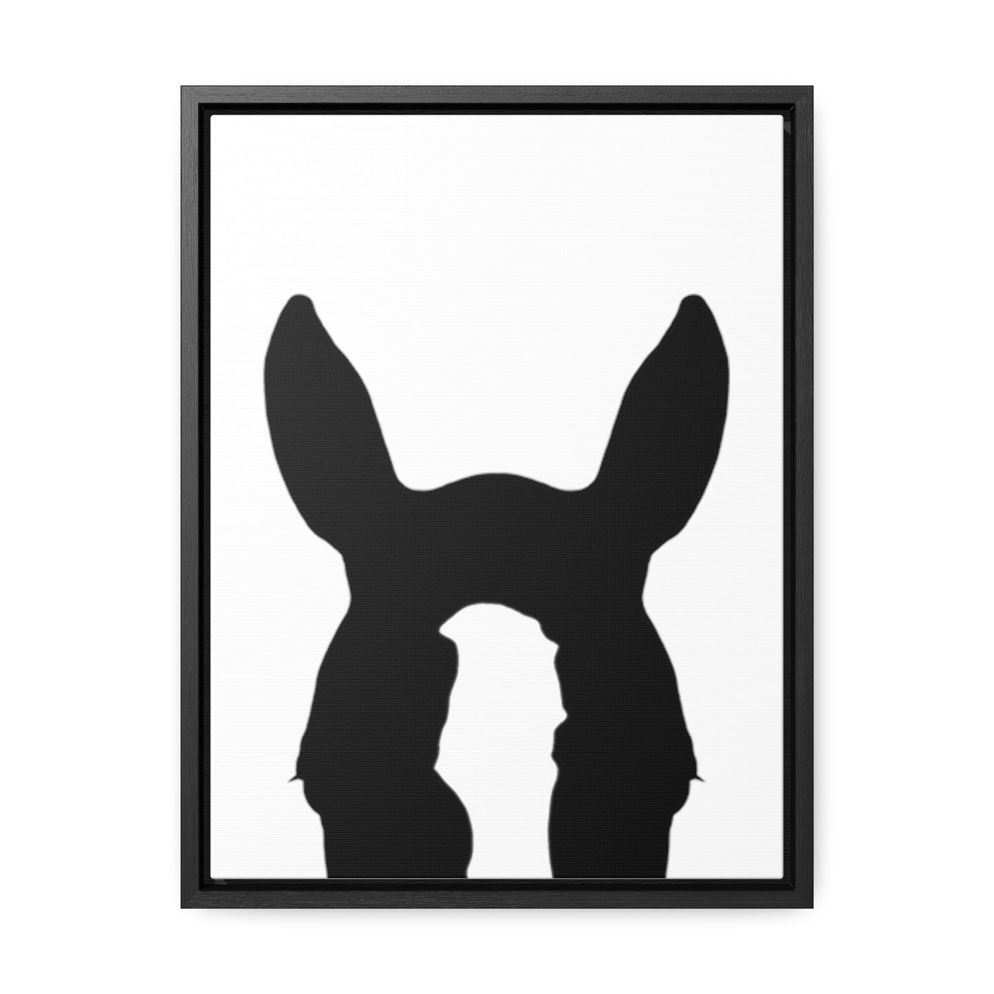 Custom Silhouette Peekaboo Portrait Framed Canvas