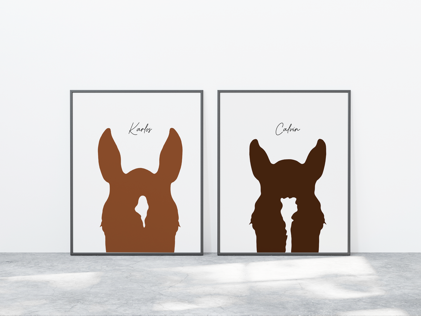 Custom Silhouette Peekaboo Portrait Framed Canvas