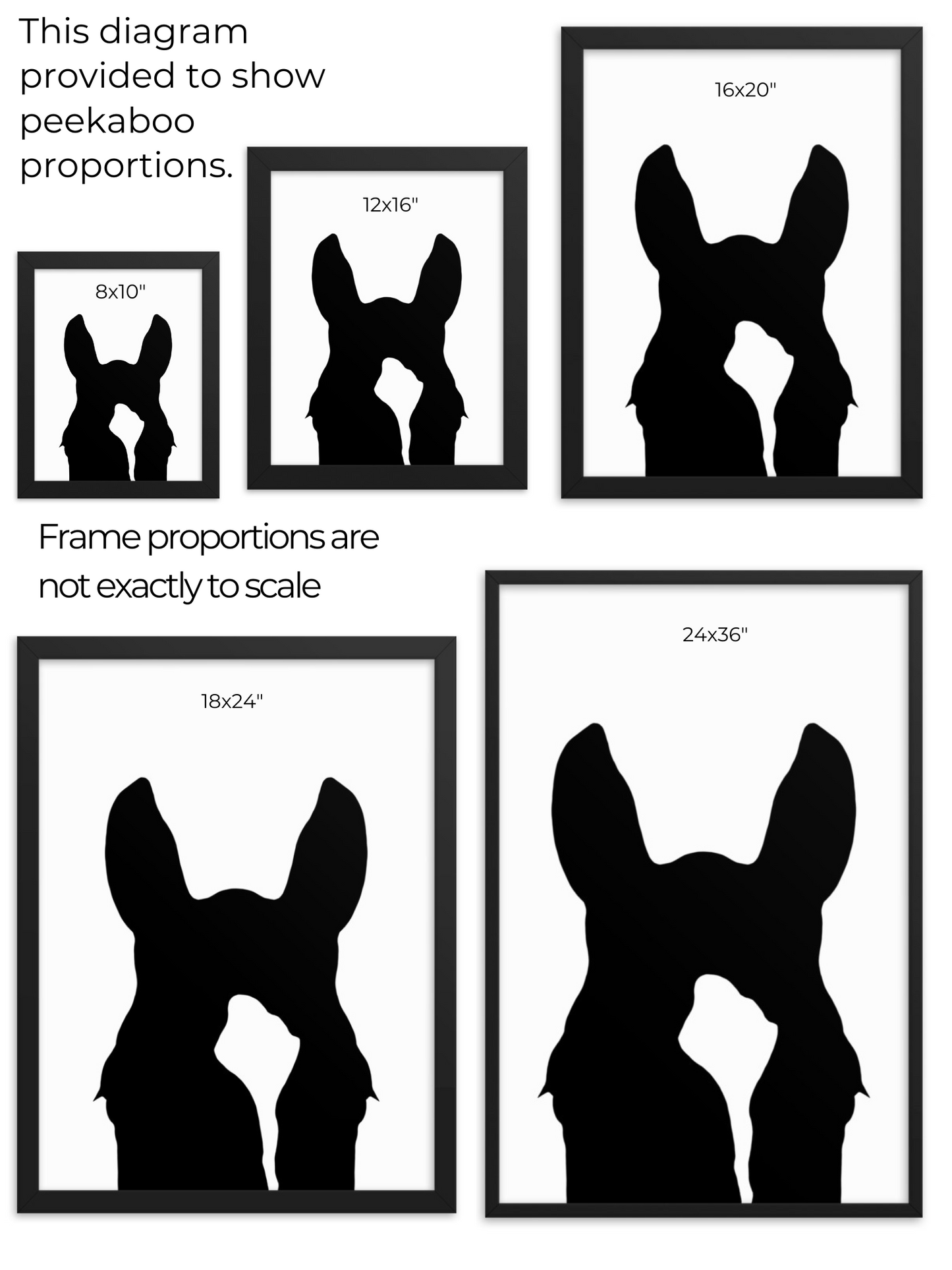 Custom Silhouette Peekaboo Portrait Framed Canvas