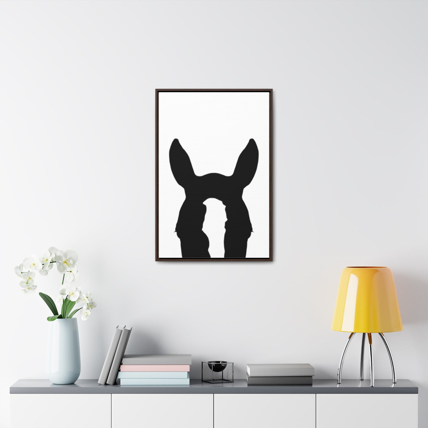 Custom Silhouette Peekaboo Portrait Framed Canvas