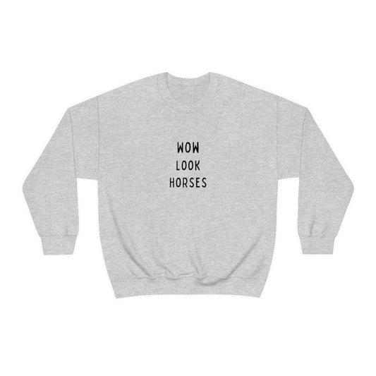Wow Look Horses Crew Sweatshirt