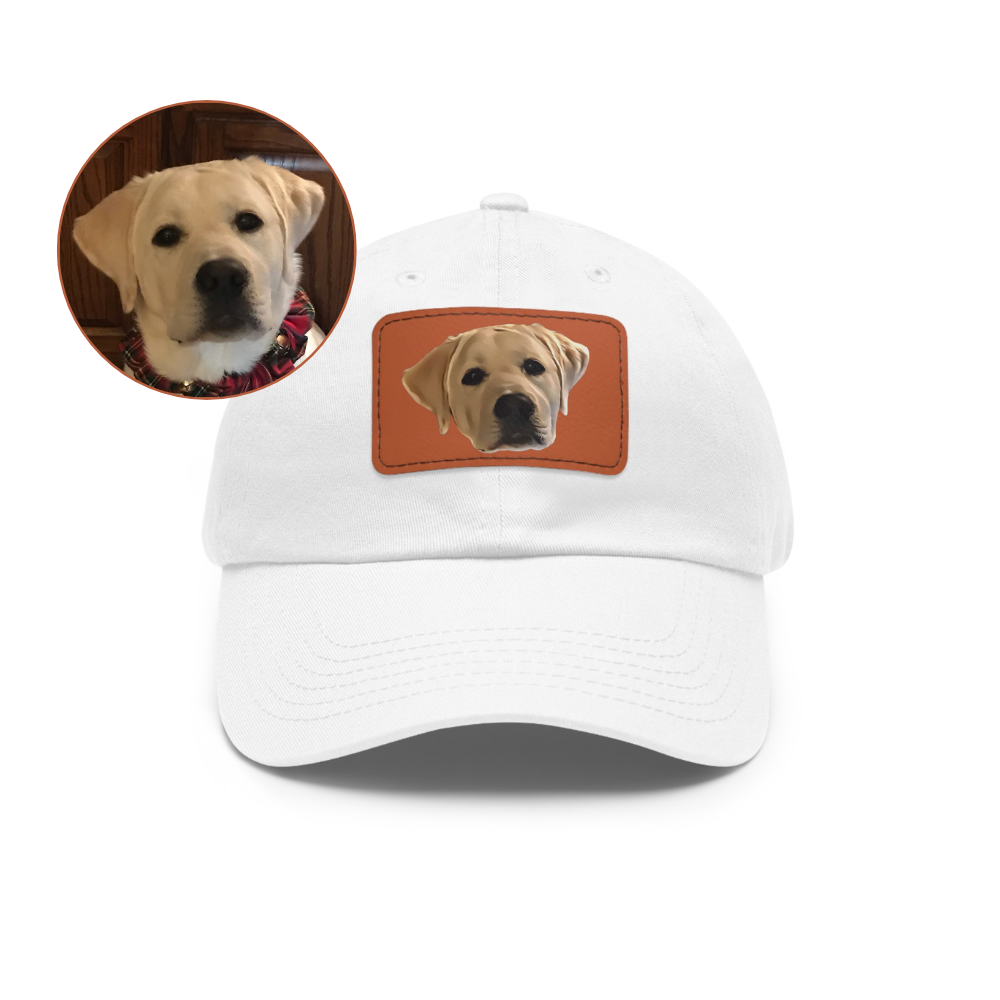 Custom Illustrated Pet Dad Hat with Leather Patch