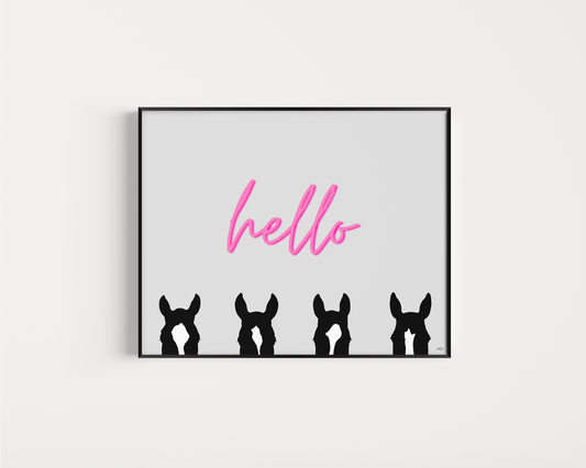 "Hello" Peekaboo Paper Print