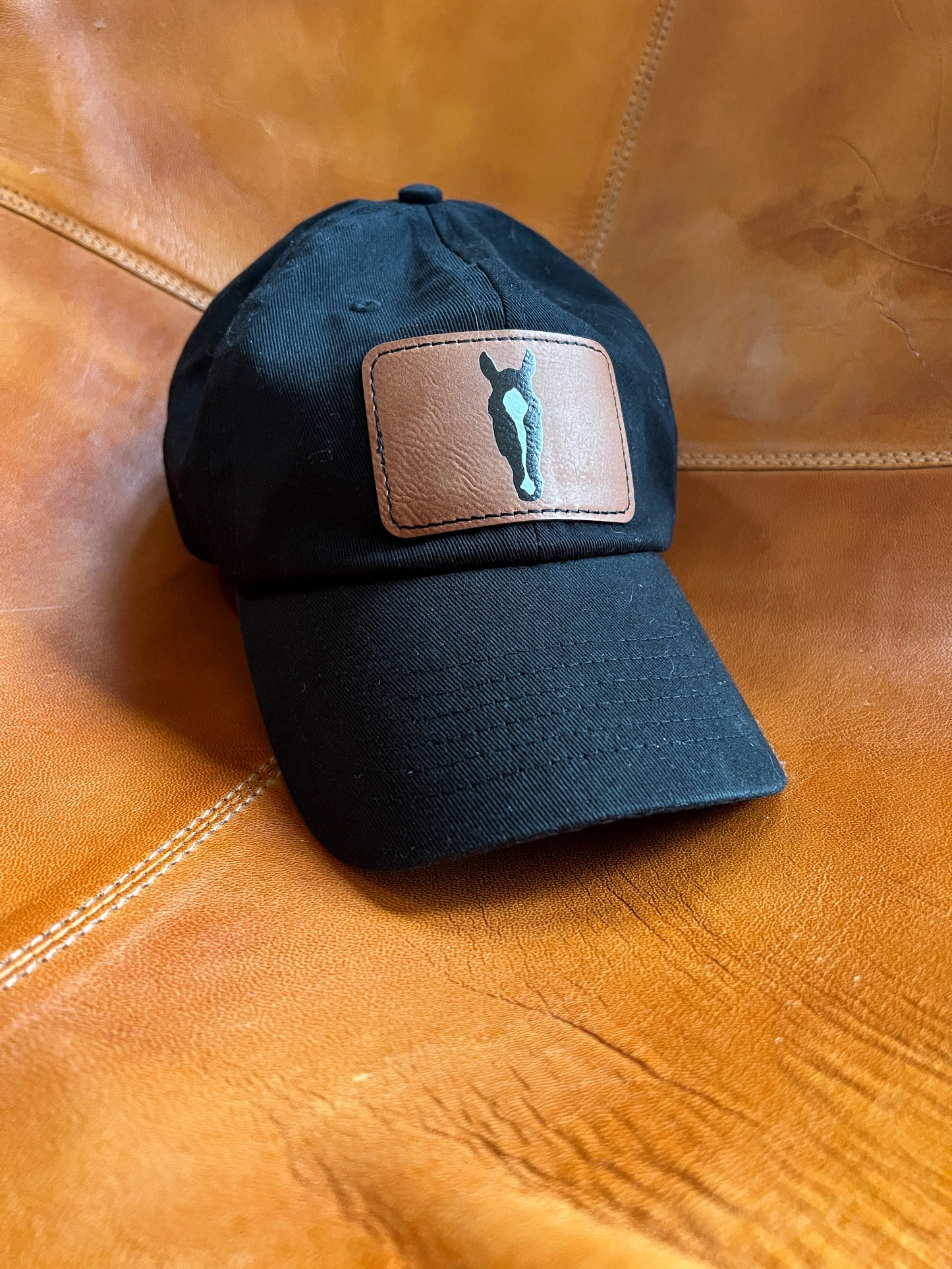 Custom Horse Silhouette Hat with Leather Patch