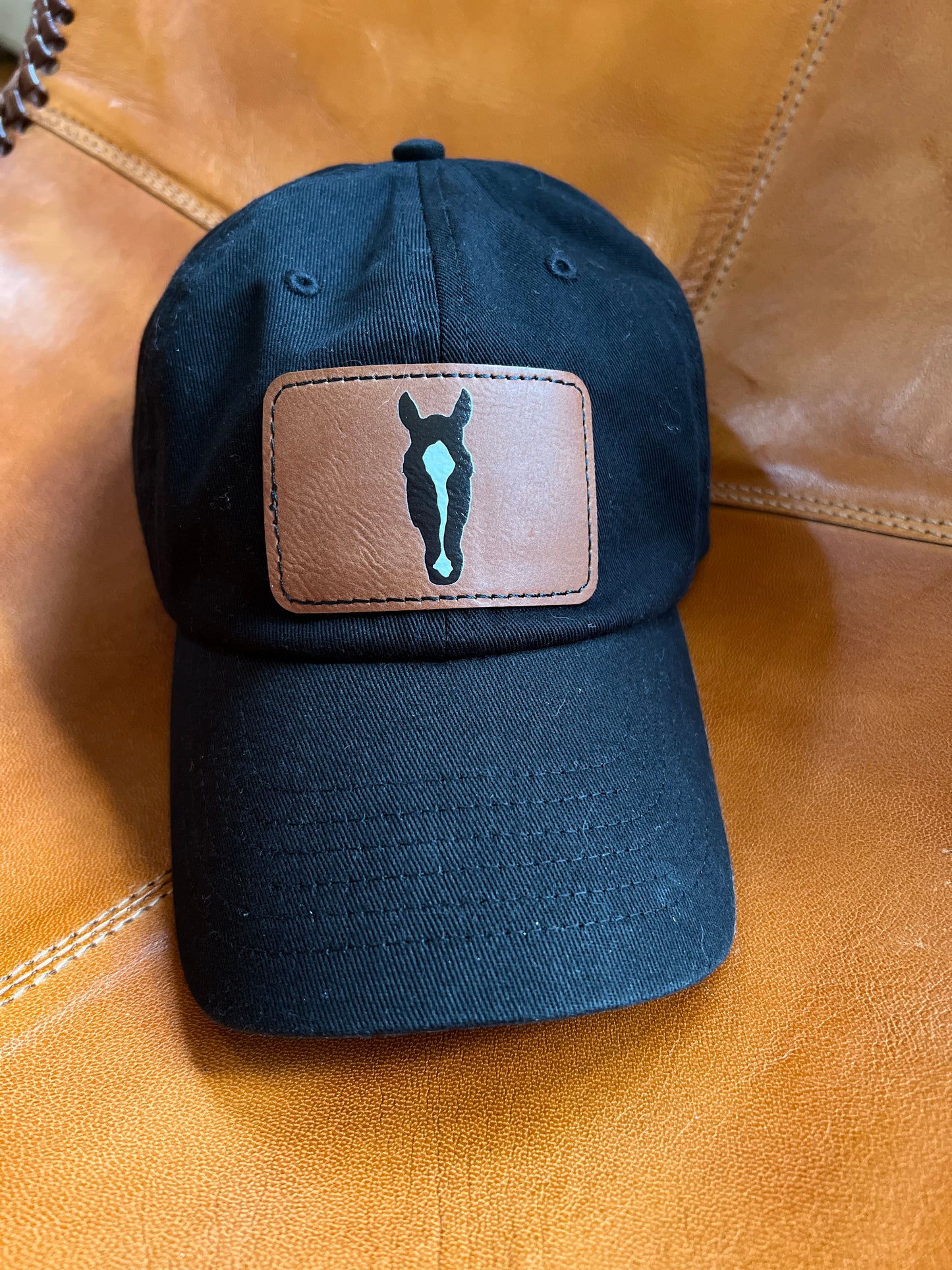 Custom Horse Silhouette Hat with Leather Patch