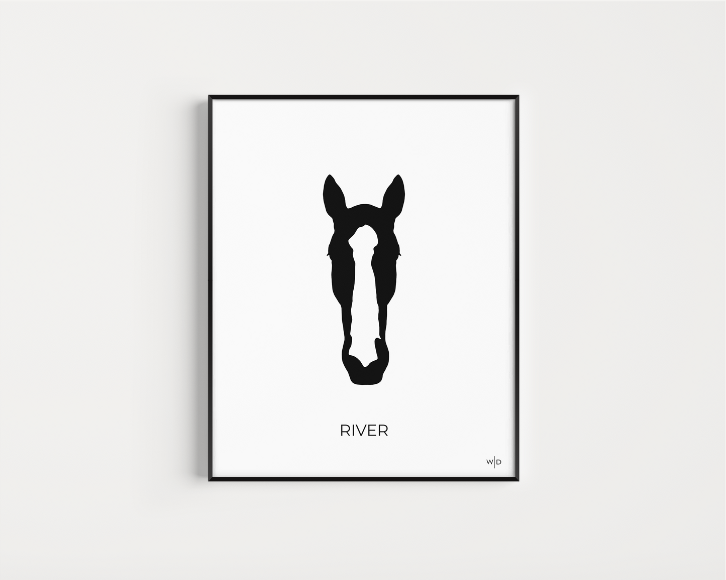 Custom Horse Digital Download Horse Silhouette B&W 8x10"