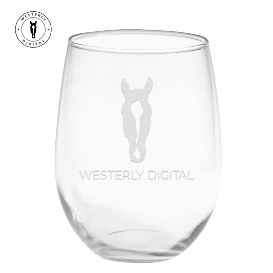 Set of Two Custom Stemless Wine Glasses