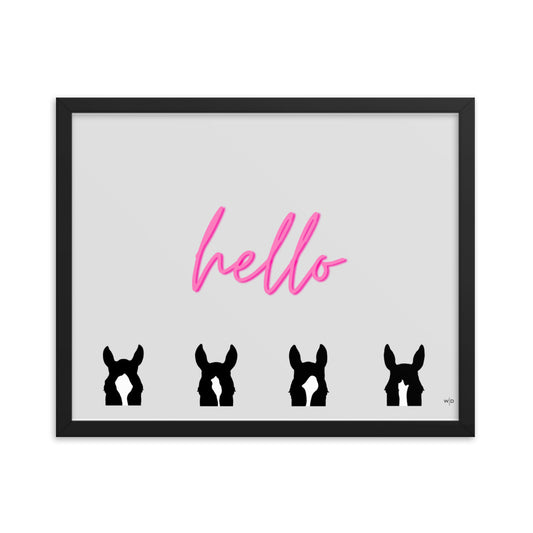 Framed Hello Poster Print