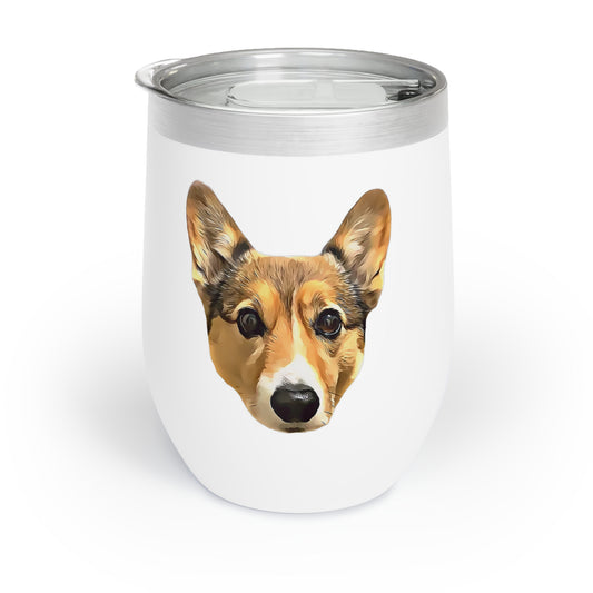 Custom Pet Portrait Insulated Wine Tumbler